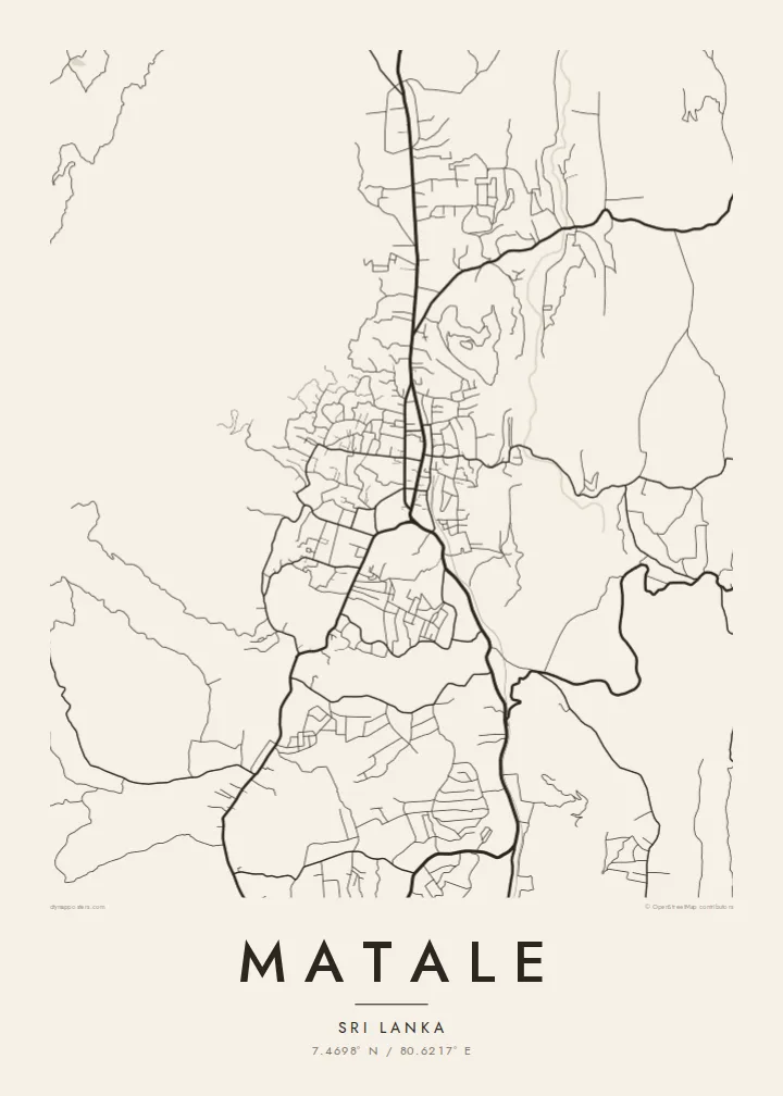 Matale map poster — Paper