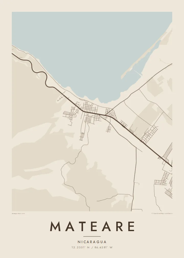 Mateare map poster — Sand