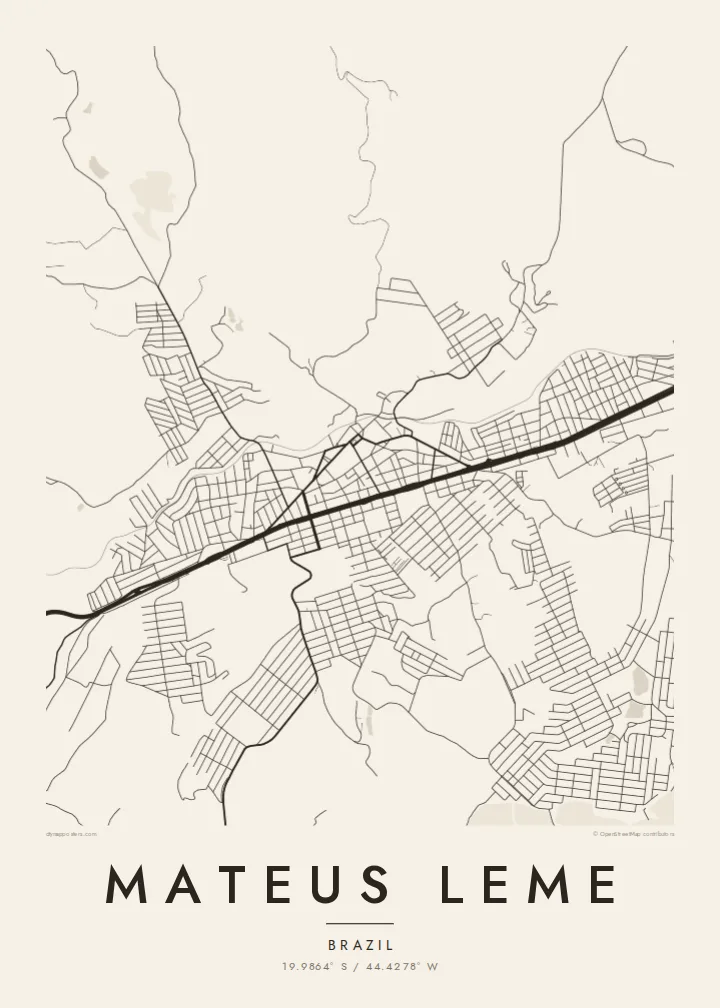 Mateus Leme map poster — Paper style