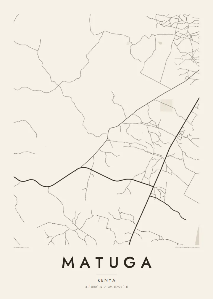 Matuga map poster — Paper style