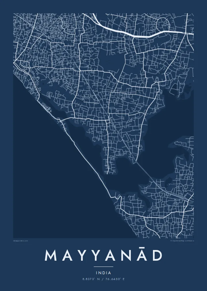 Mayyanād map poster — Blueprint