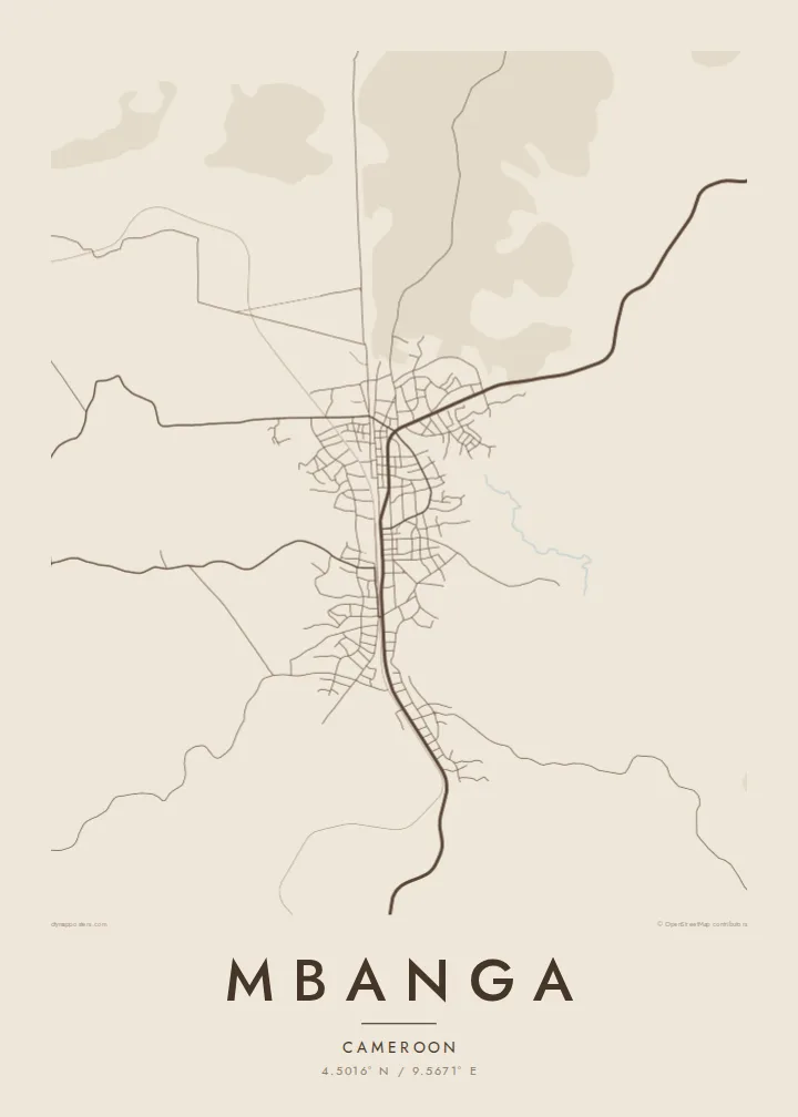 Mbanga map poster — Sand