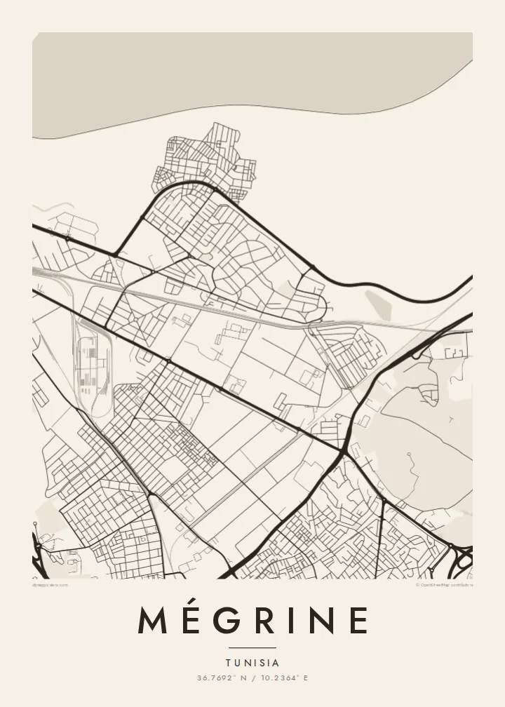 Mégrine map poster — Paper