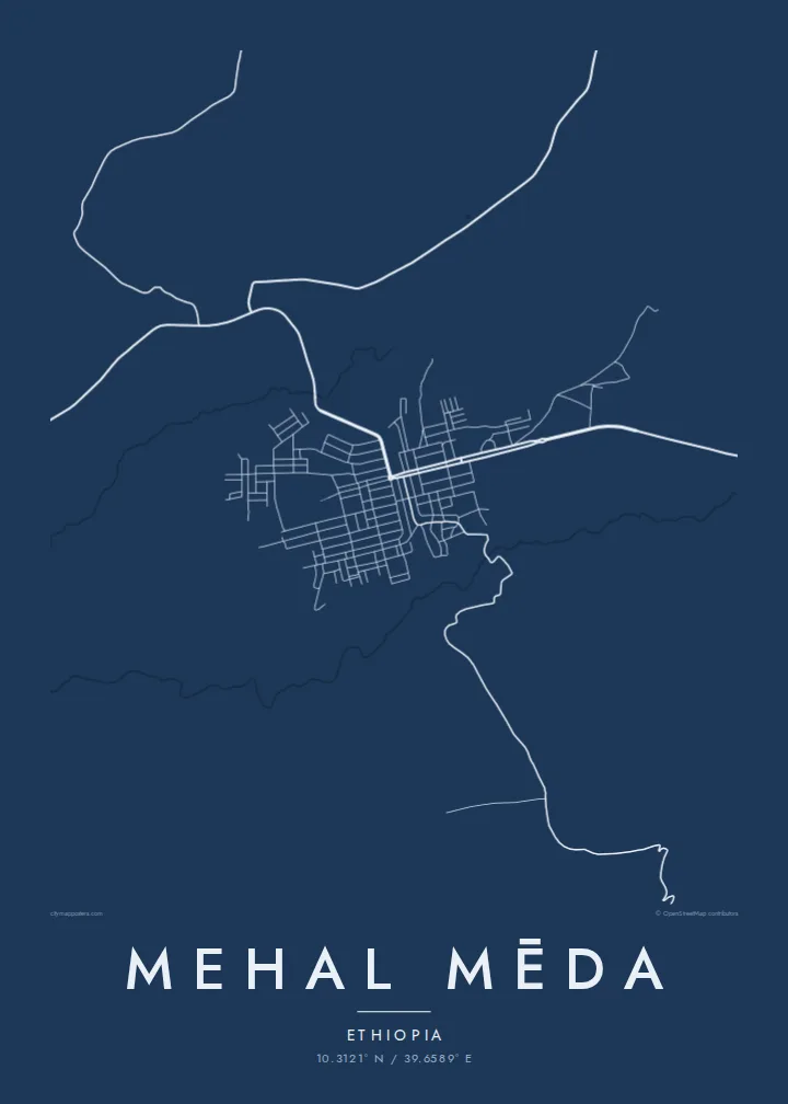 Mehal Mēda map poster — Blueprint