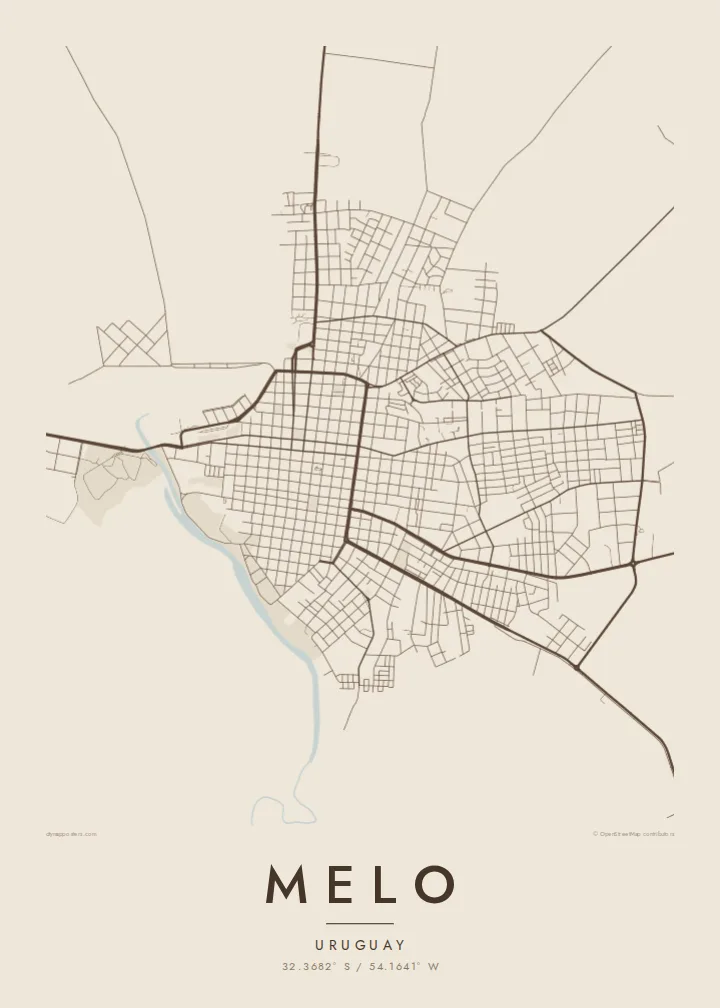 Melo map poster — Sand