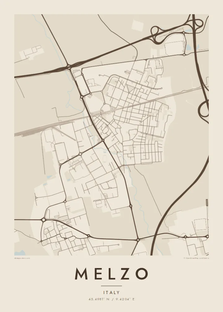 Melzo map poster — Sand