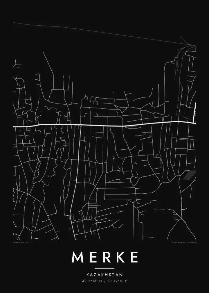 Merke map poster — Noir