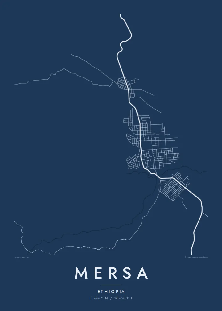 Mersa map poster — Blueprint style