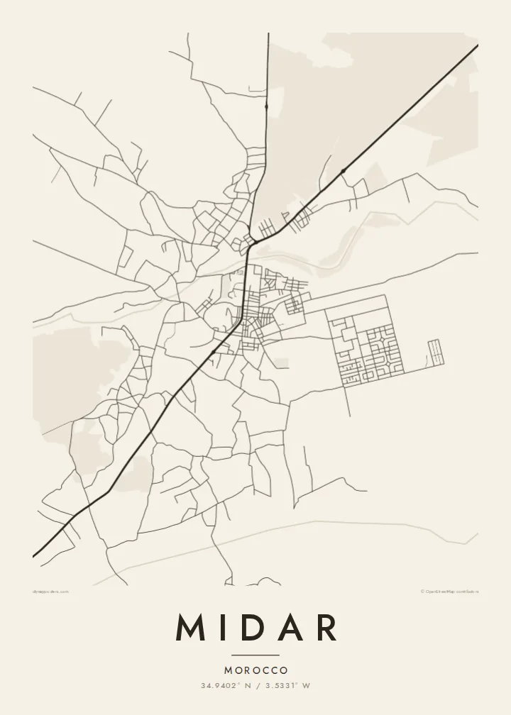 Midar map poster — Paper style