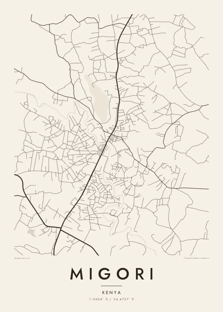 Migori map poster — Paper