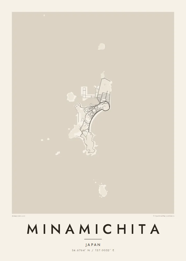 Minamichita map poster — Paper style