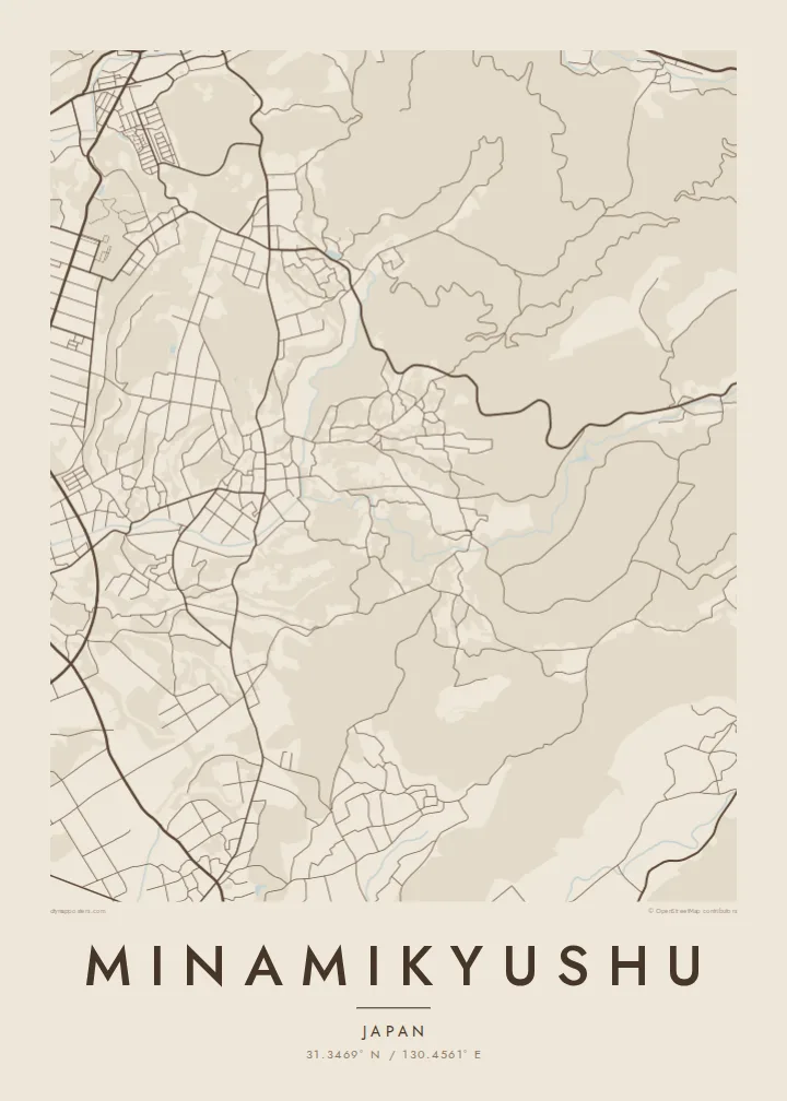 Minamikyushu map poster — Sand