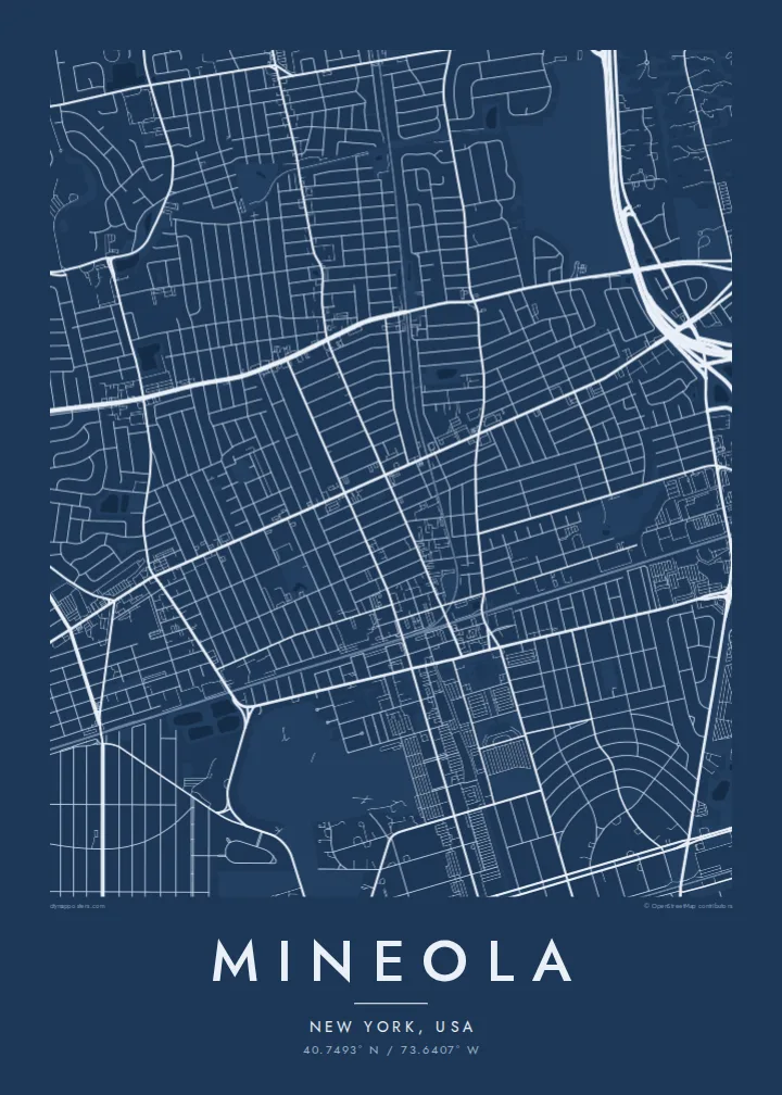 Mineola map poster — Blueprint