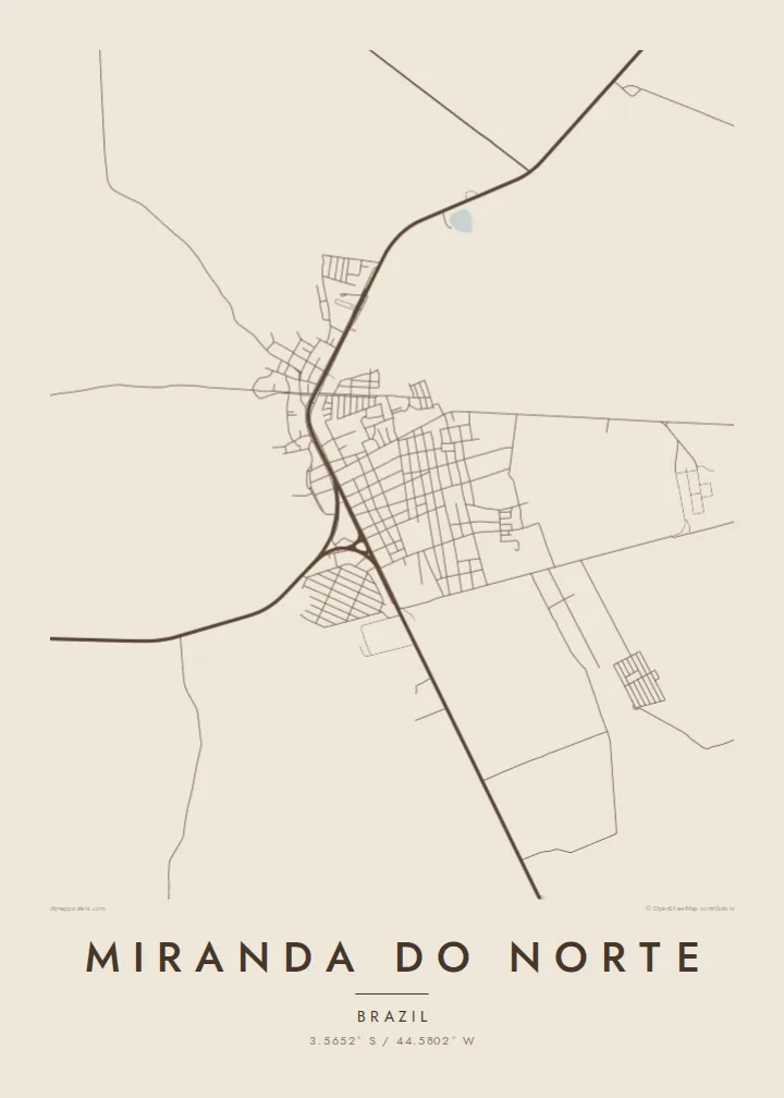 Miranda do Norte map poster — Sand