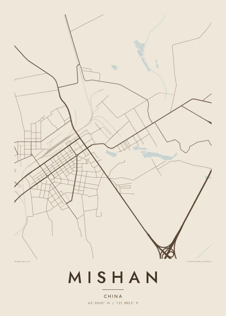 Mishan map poster — Sand style