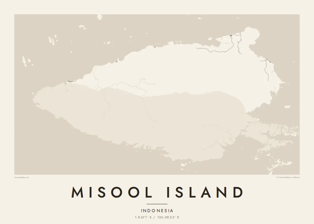Misool Island map poster — Paper