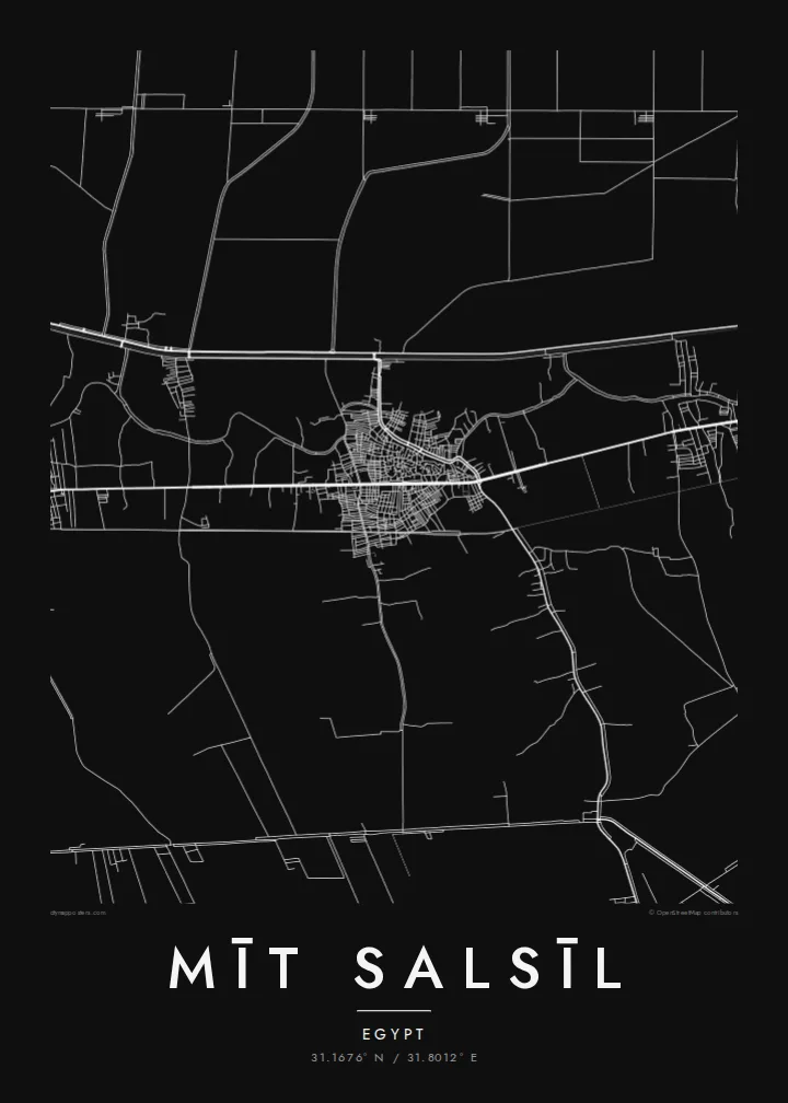 Mīt Salsīl map poster — Noir