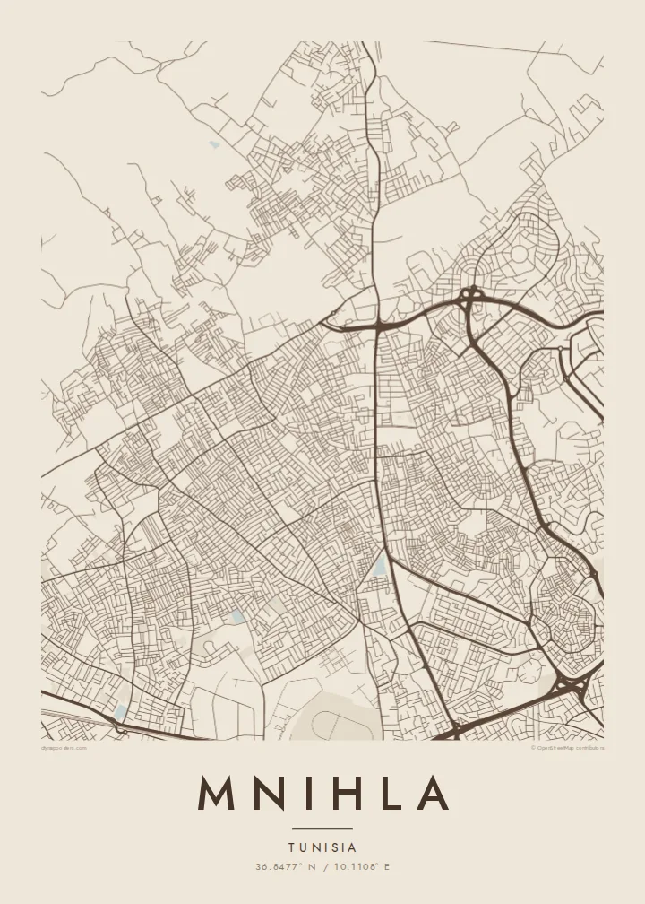 Mnihla map poster — Sand
