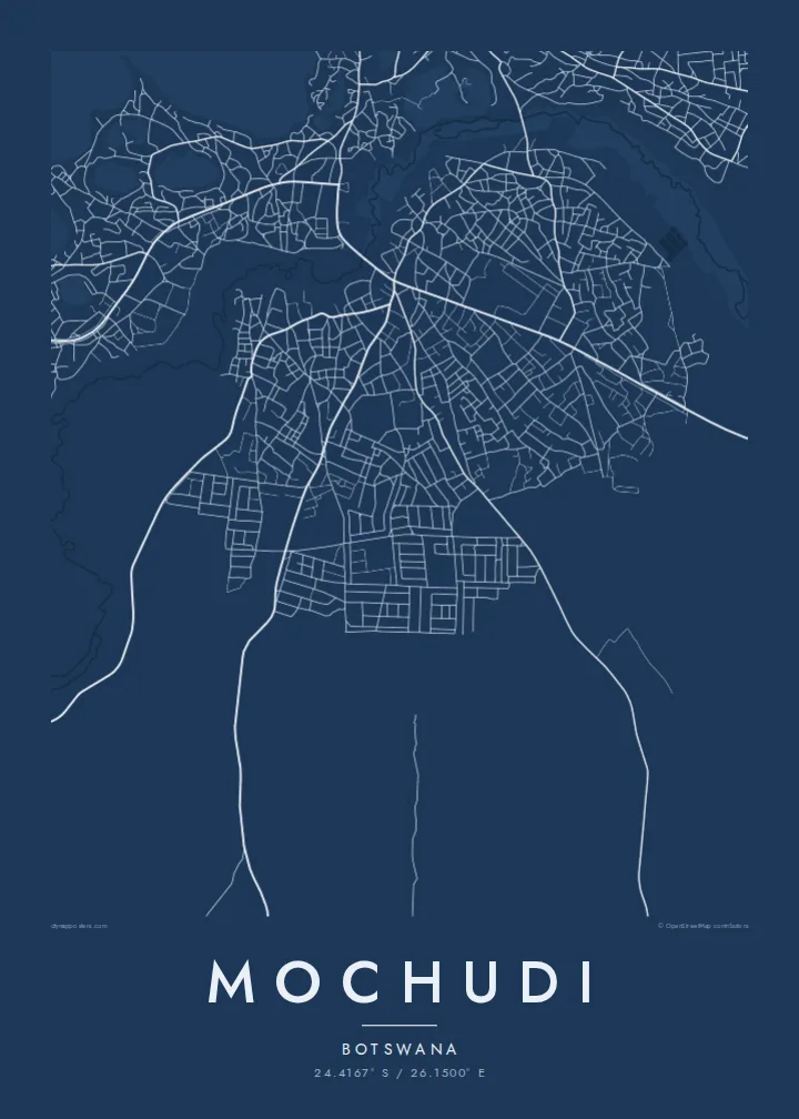 Mochudi map poster — Blueprint