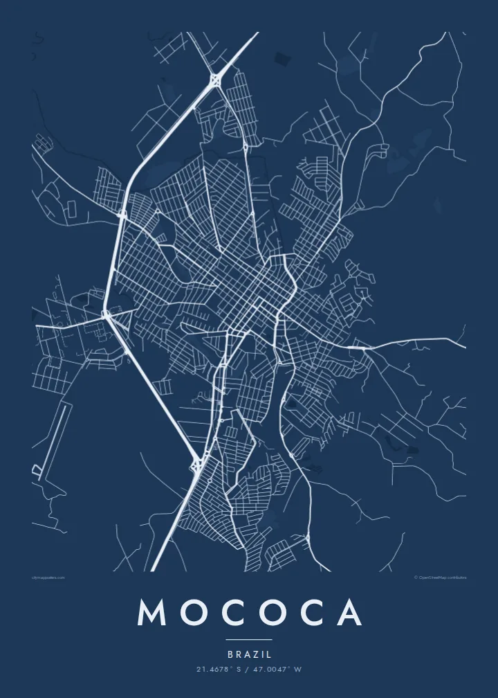 Mococa map poster — Blueprint