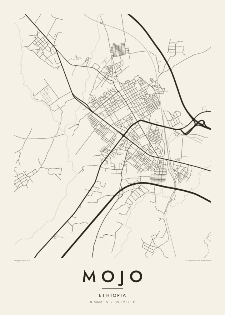 Mojo map poster — Paper style