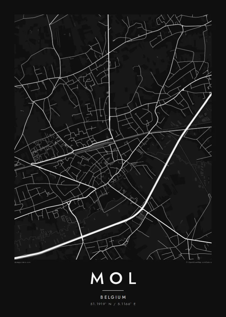 Mol map poster — Noir style