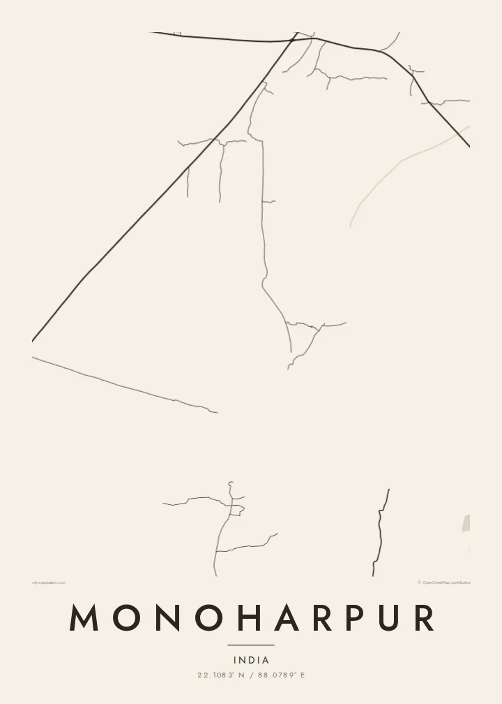 Monoharpur map poster — Paper style