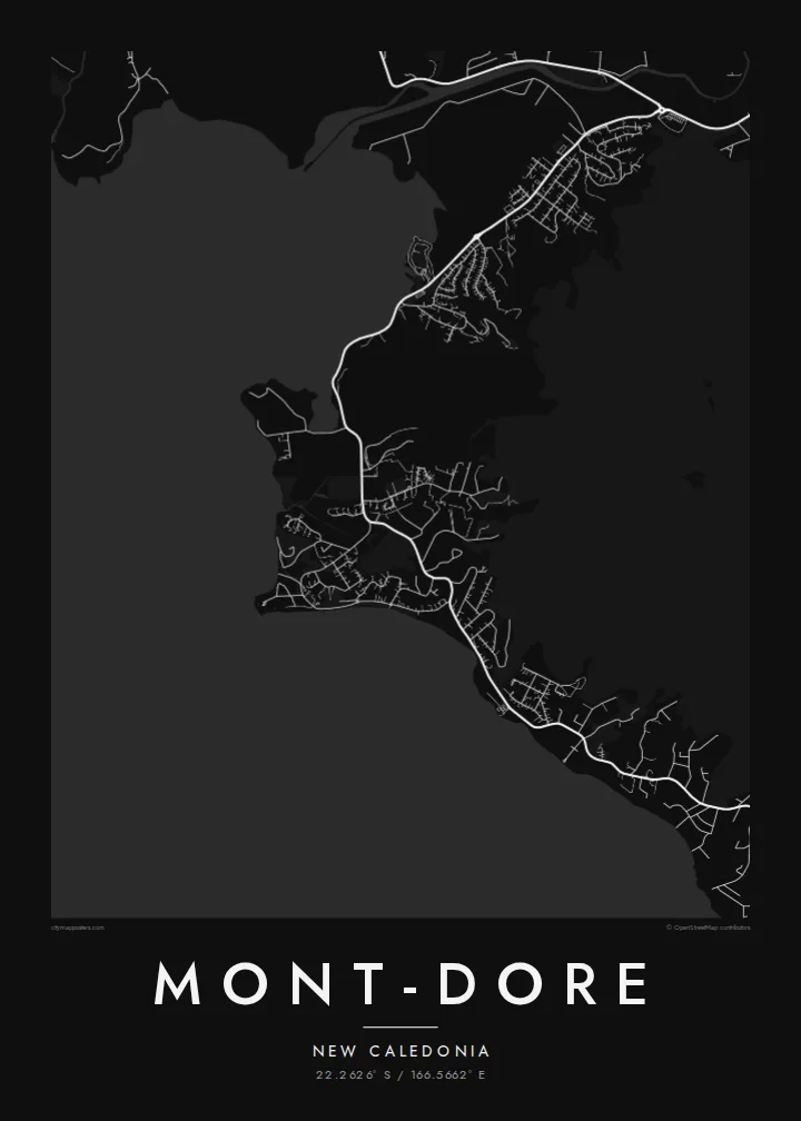 Mont-Dore map poster — Noir style