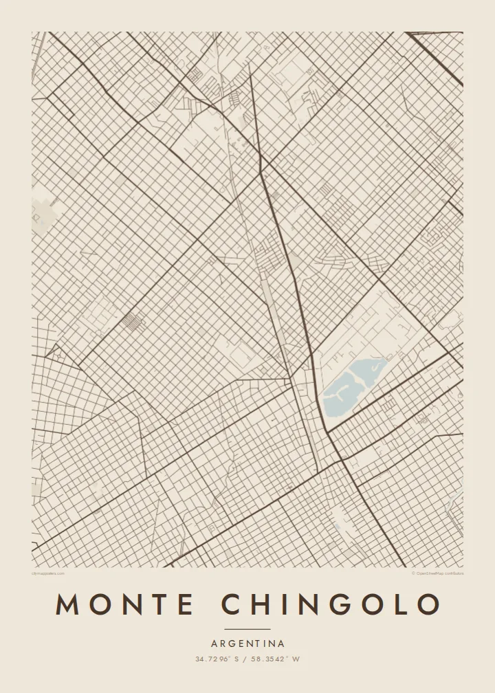Monte Chingolo map poster — Sand