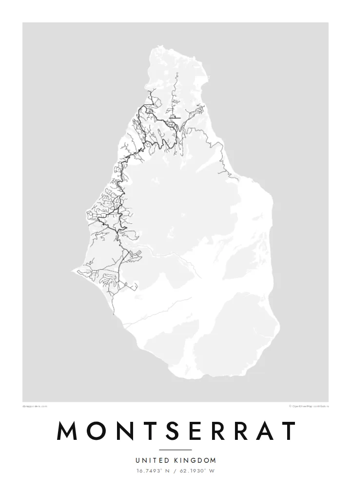 Montserrat map poster
