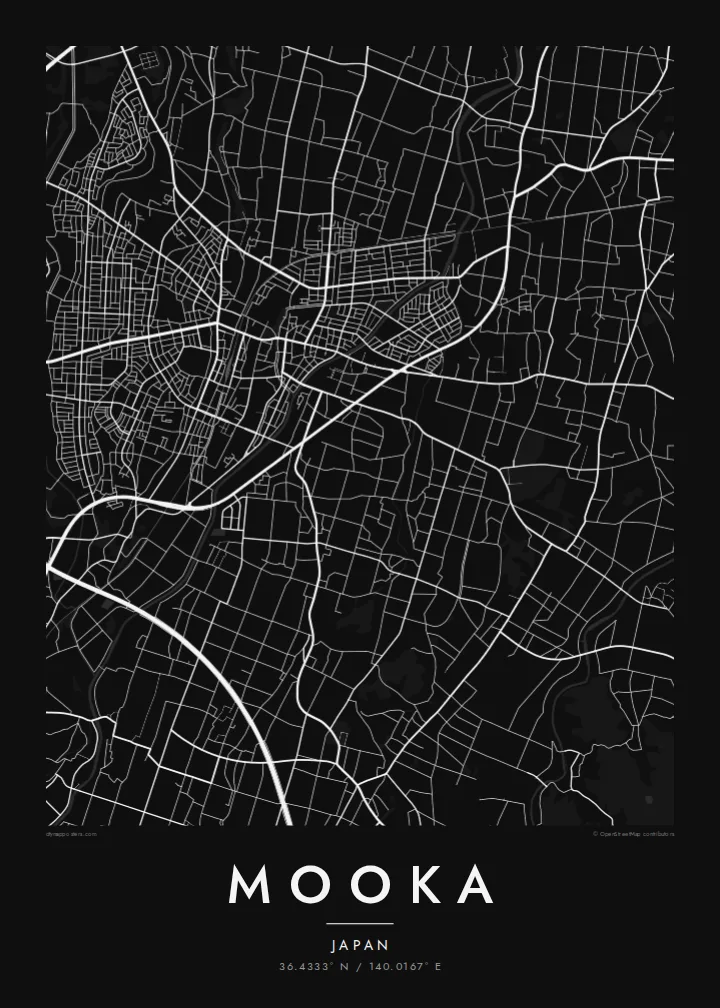 Mooka map poster — Noir style