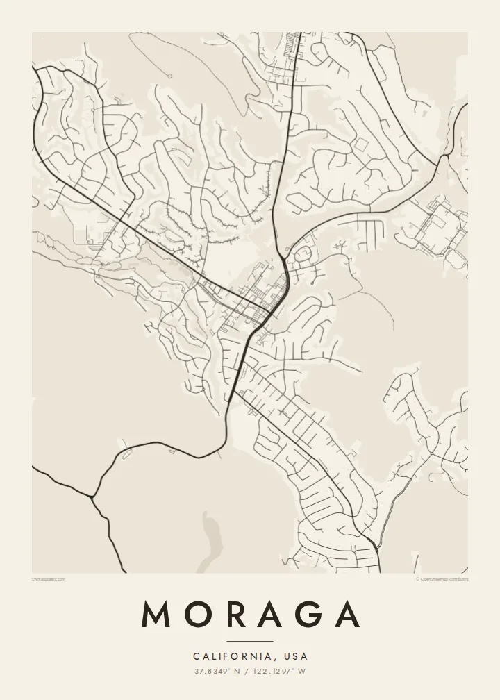 Moraga map poster — Paper
