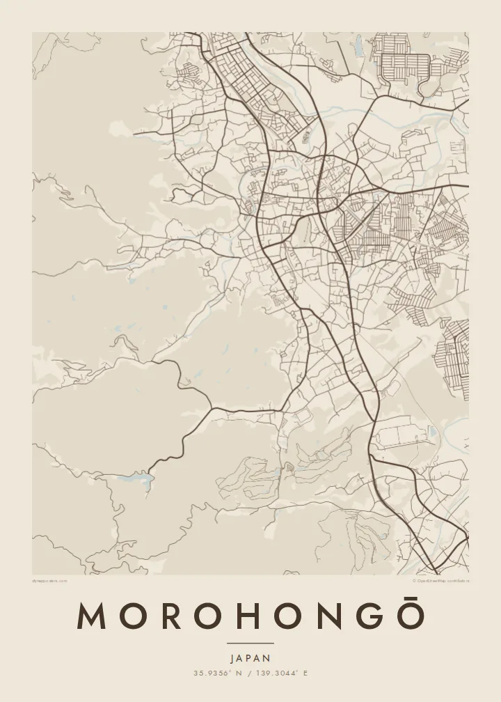 Morohongō map poster — Sand style