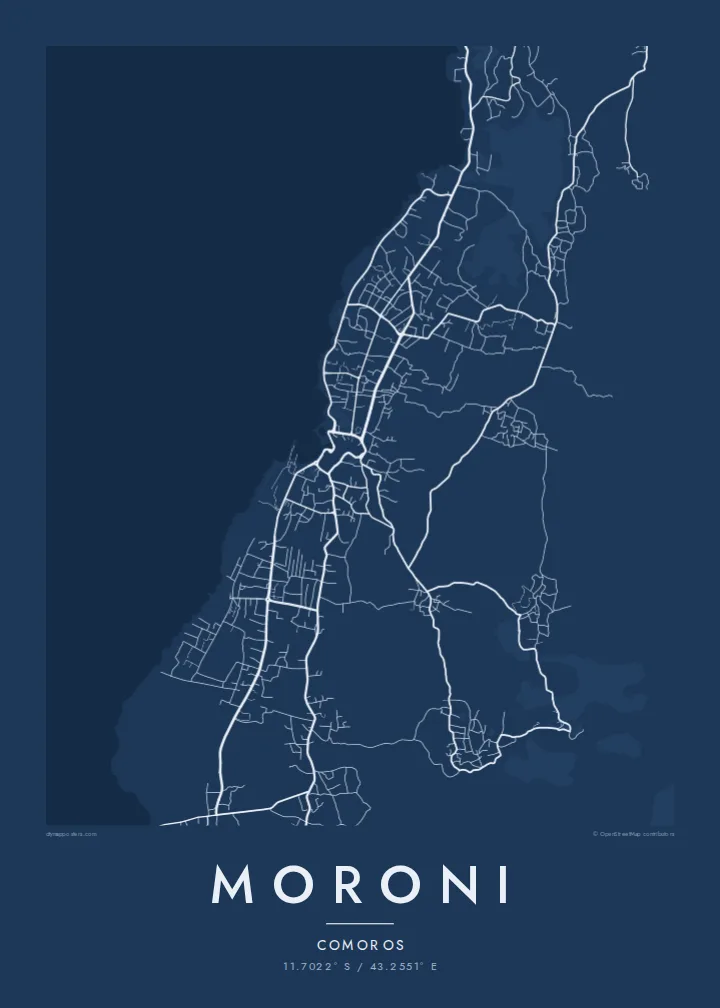 Moroni map poster — Blueprint style