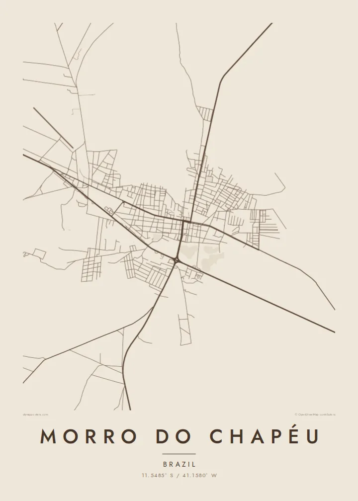 Morro do Chapéu map poster — Sand