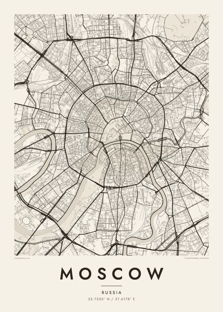 Moscow map poster — Paper