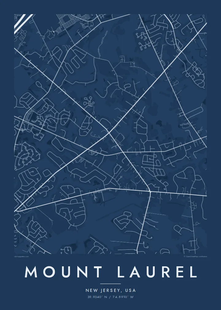 Mount Laurel map poster — Blueprint