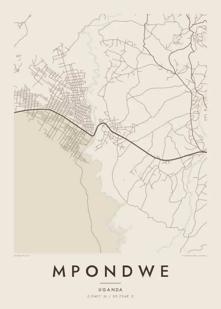 Mpondwe map poster — Sand style