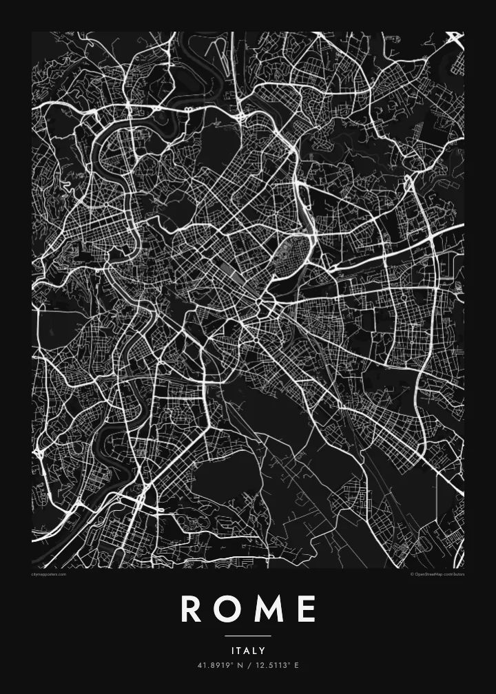 Poster Peta Rom — Noir