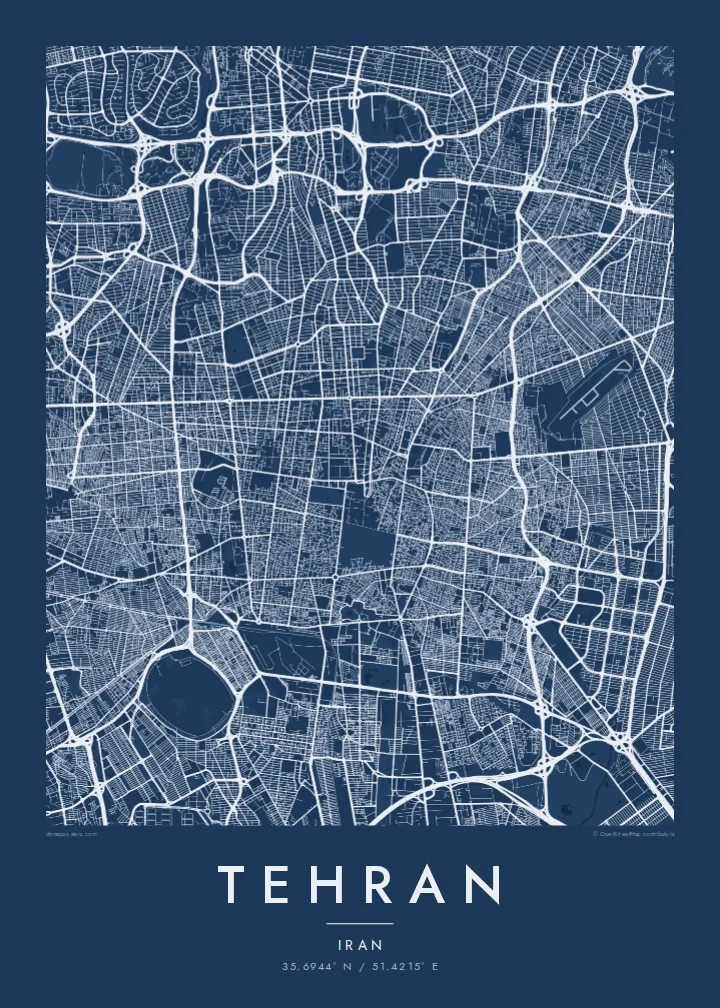 Poster Peta Teheran — Blueprint