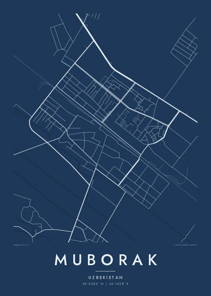 Muborak map poster — Blueprint