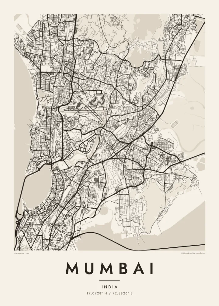 Mumbai map poster — Paper