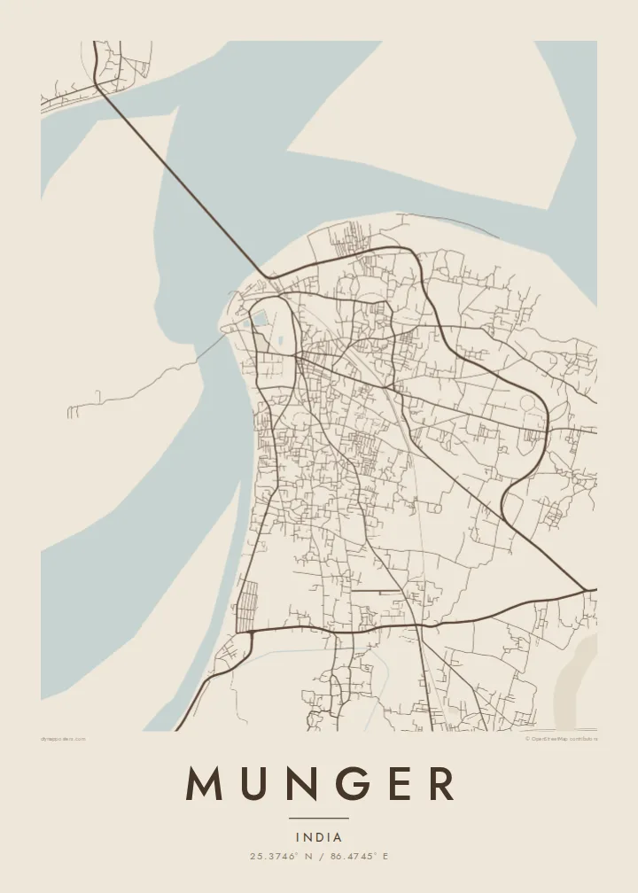 Munger map poster — Sand style