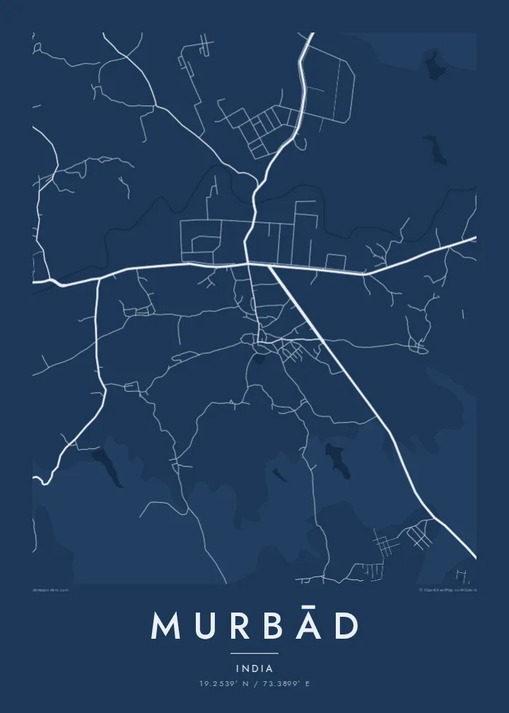 Murbād map poster — Blueprint style