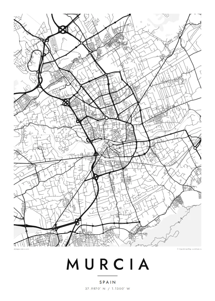 Murcia: Stadtplan-Poster