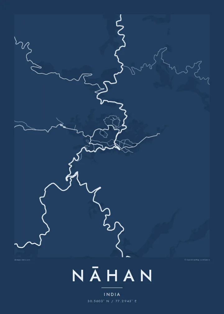Nāhan map poster — Blueprint style