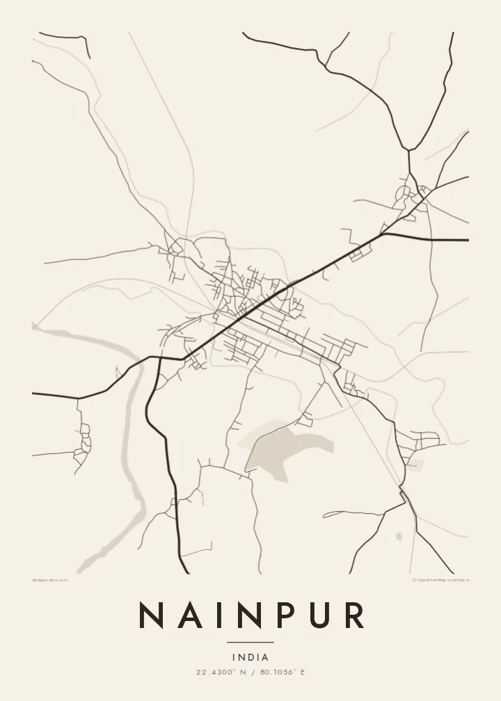 Nainpur map poster — Paper