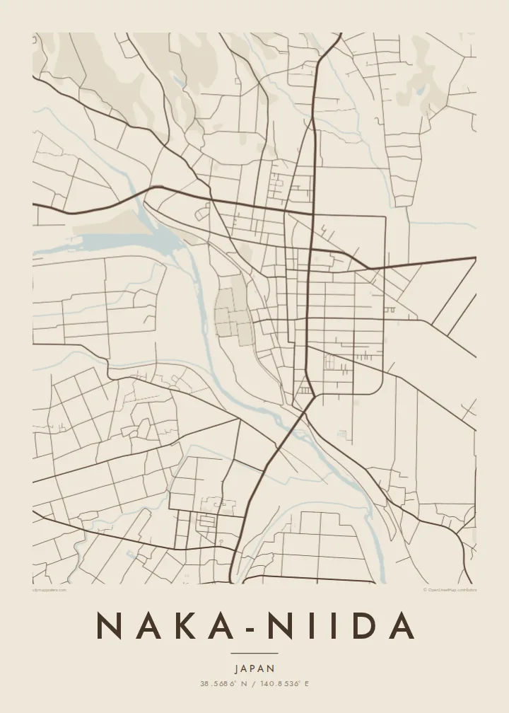 Naka-niida map poster — Sand style