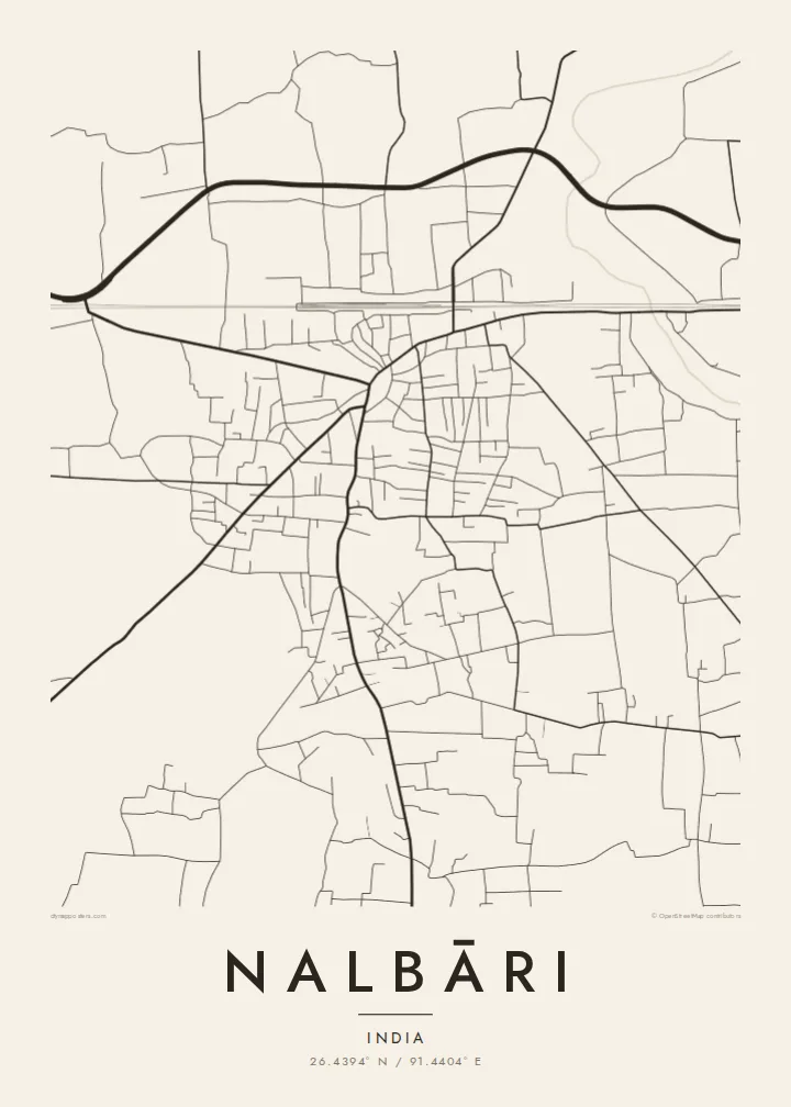 Nalbāri map poster — Paper