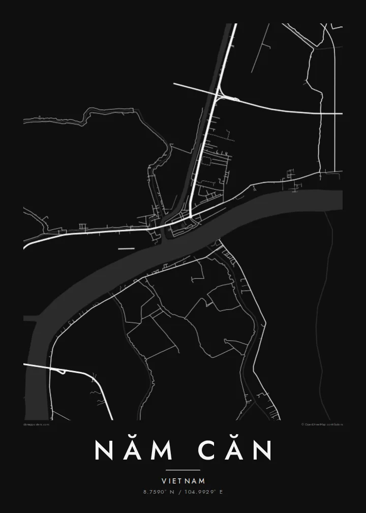 Năm Căn map poster — Noir style